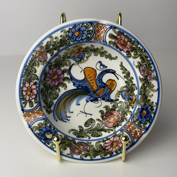 K N Skyros Art Pottery Greece Hand Painted Ashtray - Picture 2 of 8